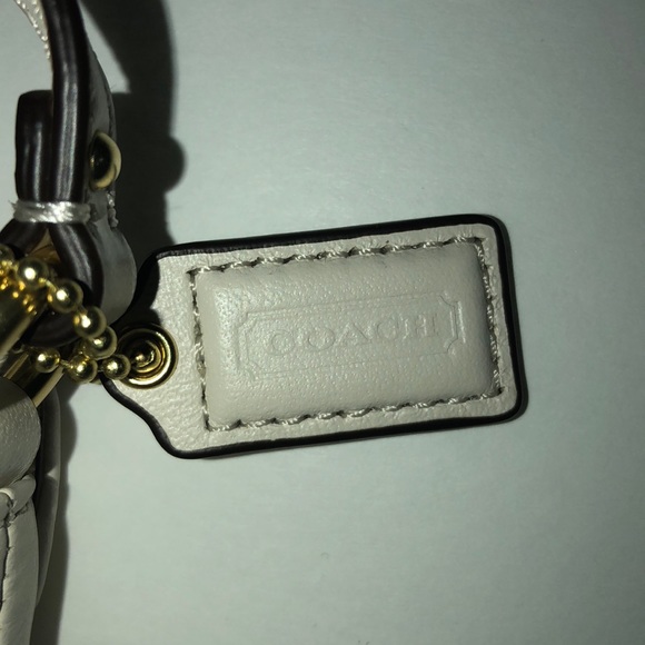 NWT Authentic Coach Purse Woven Leather Cream - Picture 2 of 12